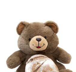ours en peluche et pain bio