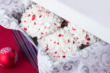 White fudge peppermint cookies.