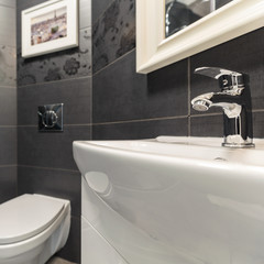 Black and white bathroom