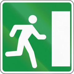 Slovenian road sign - Emergency escape on the right