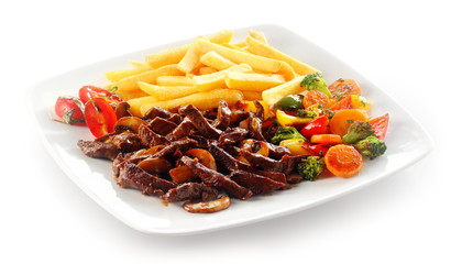 Sliced Meat traditional german food Geschnetzeltes