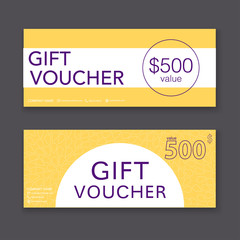 Gift voucher template with colorful pattern, Gift certificate. B