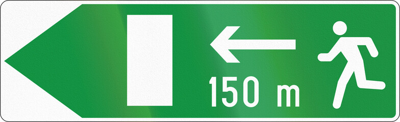 Slovenian road sign - Emergency escape to the left