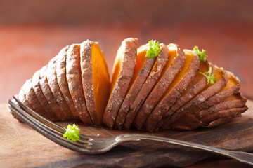 Baked hasselback potato