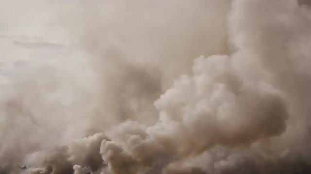 Sky Filled with Smoke from Large Fire