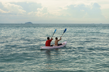 Kayaking in the ocean