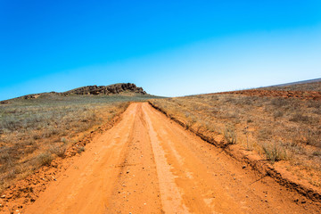 The road to mount Big Bogdo.