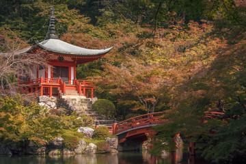 Fototapeta premium Daigoji temple on a sunny day of early autumn 2015, Kyoto, Japan.