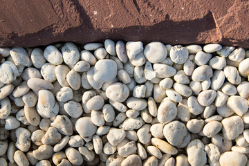 White pebbles and granite stone.