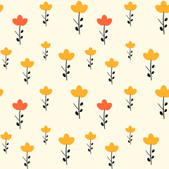 abstract cute little flowers seamless vector pattern background illustration