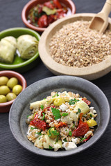 spelt salad, insalata di farro, italian cuisine