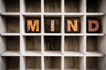 Mind Concept Wooden Letterpress Type in Drawer