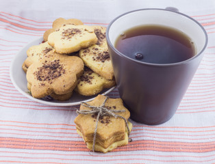 Homemade cookies and cup of tea