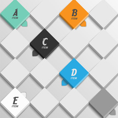 template infographics three-dimensional squares data web element