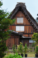 Fototapeta na wymiar japan Traditional House in Shirakawago vertical