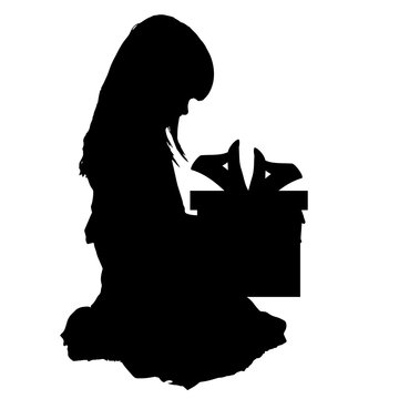 recommend clip art: Vector silhouette of a girl.