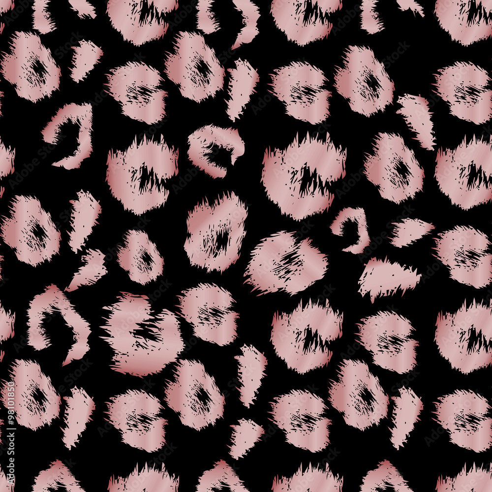 Poster leopard print pattern. repeating seamless vector animal background
