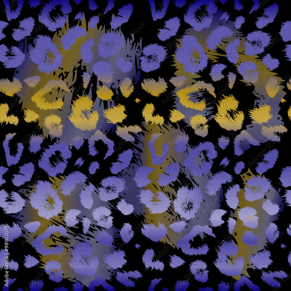 Poster leopard print pattern. repeating seamless vector animal background