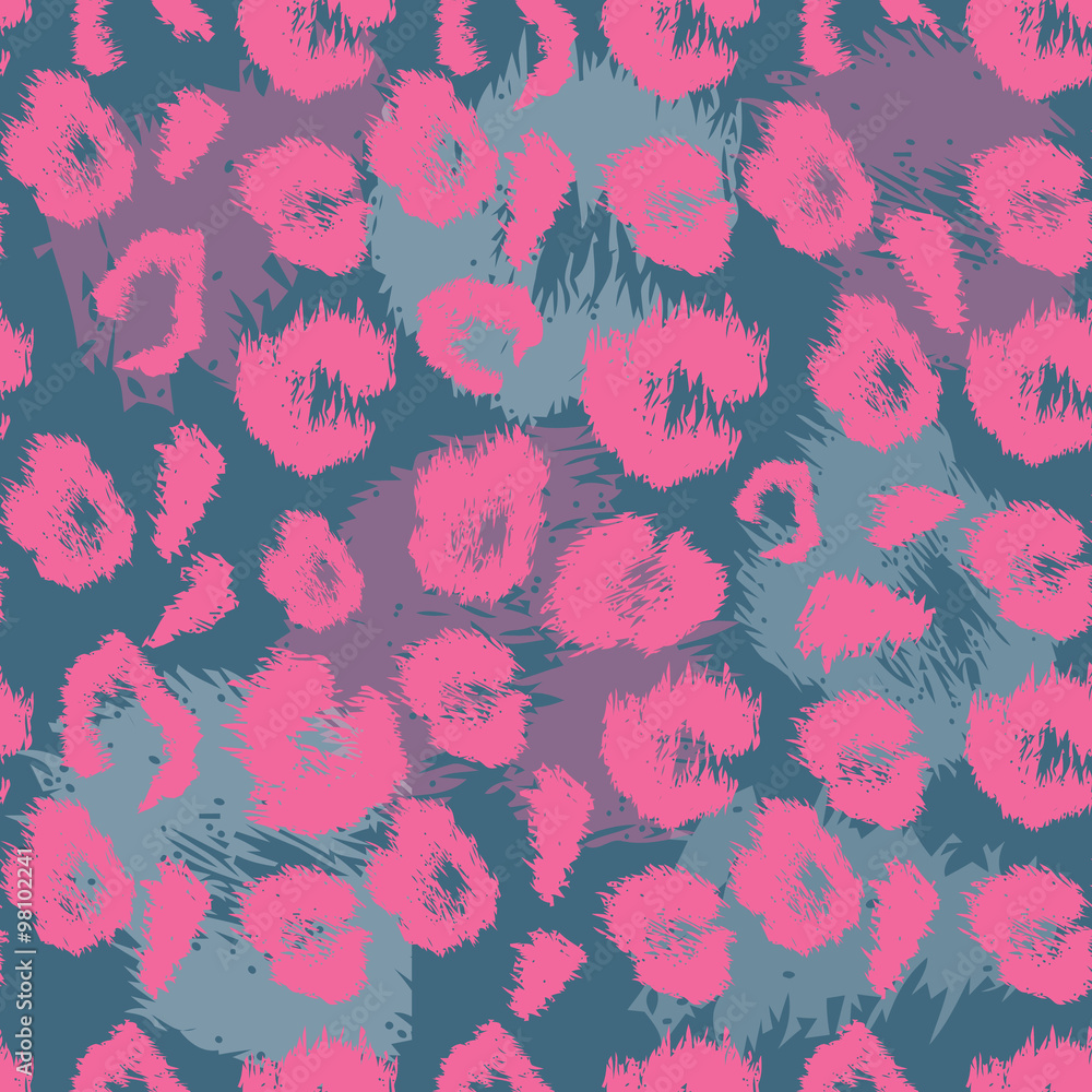 Poster leopard print pattern. repeating seamless vector animal background