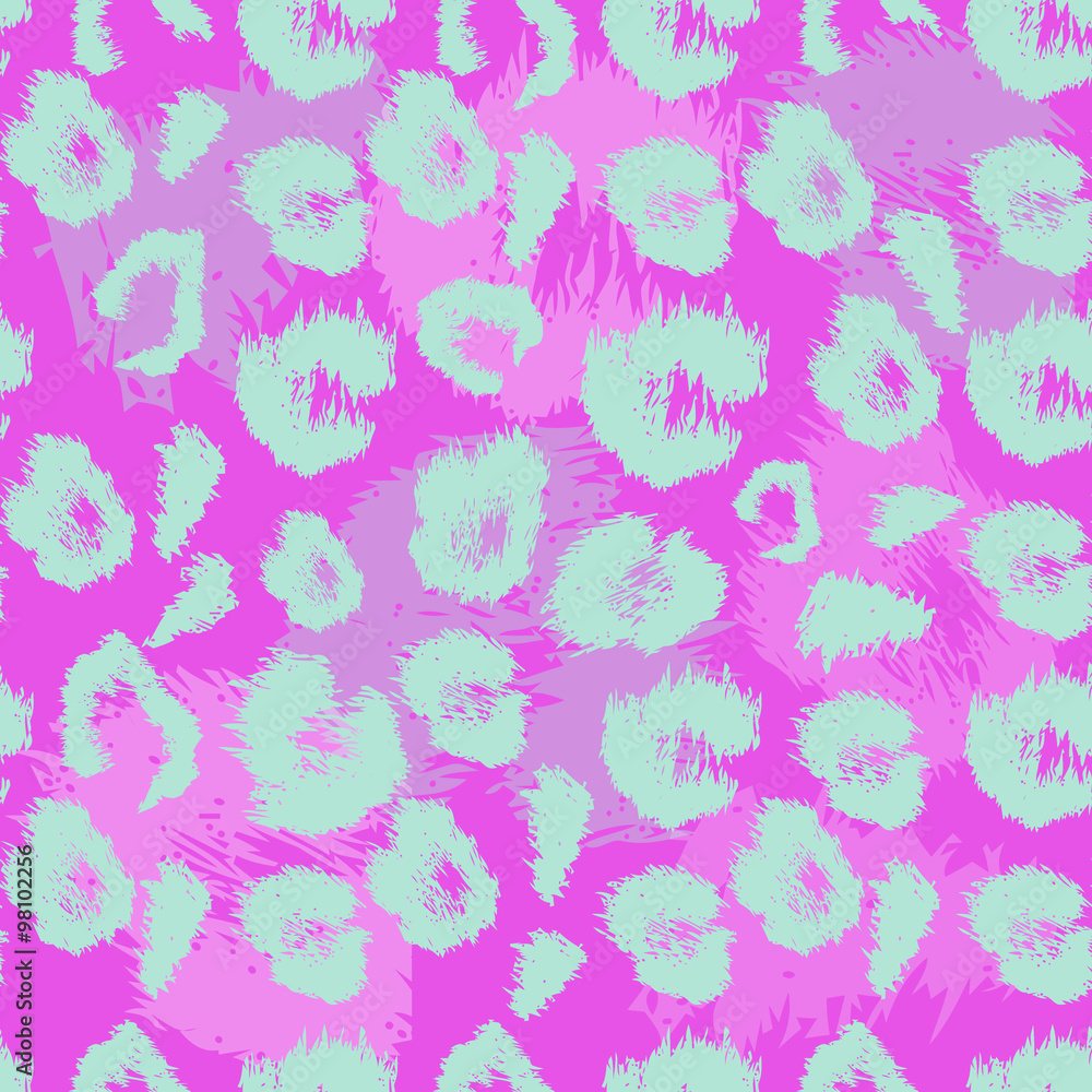 Poster leopard print pattern. repeating seamless vector animal background