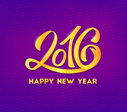 Happy New Year 2016 vector greeting card