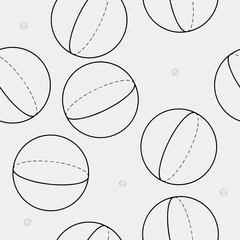 Geometric seamless simple monochrome minimalistic pattern of sphere shapes