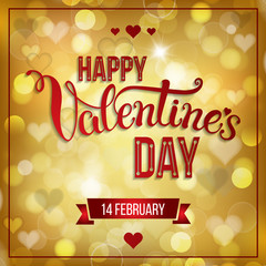 Original hand lettering "Happy Valentine's day".