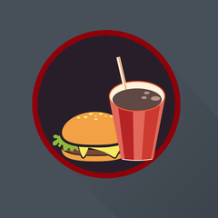Hamburger and cola icon