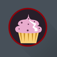 Cupcake with cream icon