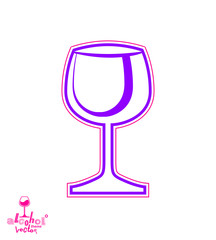 Vector goblet, alcohol drink theme illustration. Elegant wine