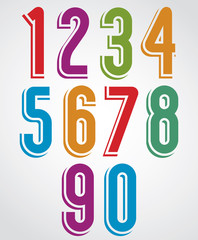 Colorful rounded numbers with white outline.