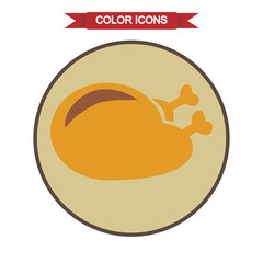 Roast chicken icon