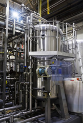 Industrial interior of an alcohol factory