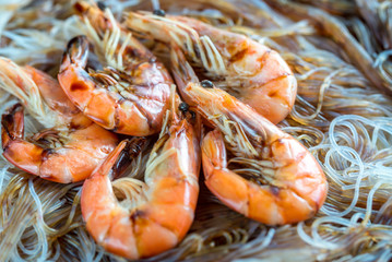 Asian noodles with shrimps
