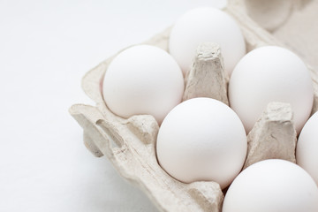 Fototapeta na wymiar white eggs on a white background 