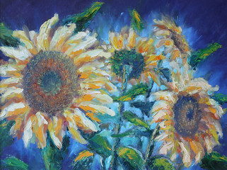 sunflowers, oil painting