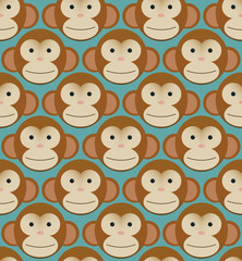 Seamless pattern background tile - monkeys new year china