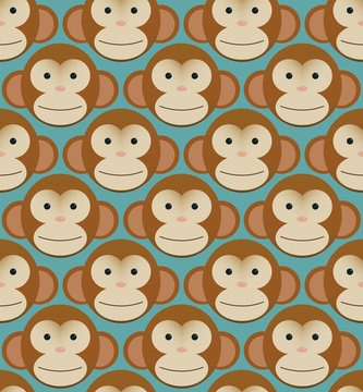 Seamless pattern background tile - monkeys new year china