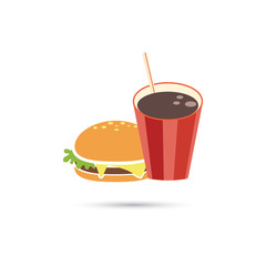 Hamburger and cola icon