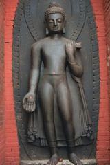 Standing Buddha statue  in the temple, Nepal