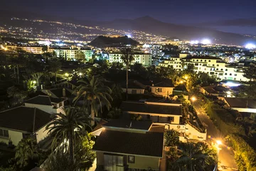 Foto op Canvas Night view on Puerto de la Cruz, Los Realejos & El Teide - Tenerife - Canary islands © aliz59
