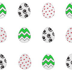 Seamless pattern colored eggs background.Vector illustration.
