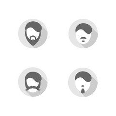 Beard icons, flat design. Vector set of hipster style