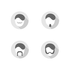 Beard icons, flat design. Vector set of hipster style