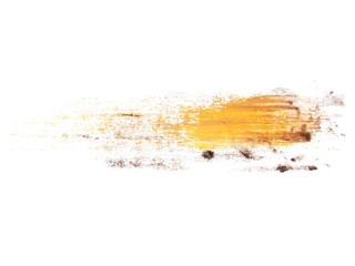 yellow watercolor hand painted brush strokes isolated on white background, grunge paper texture, (with clipping path)