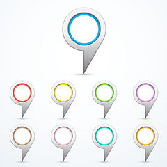 Set of map pins 