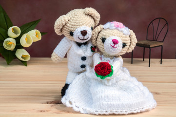 Lovely wedding bear dolls