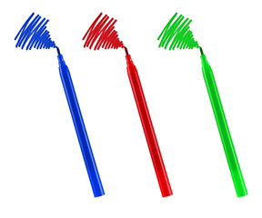 Soft-tip pens isolated on white