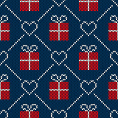 Winter Holiday Sweater Design. Seamless Knitted Pattern
