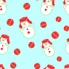 Seamless Christmas snowman